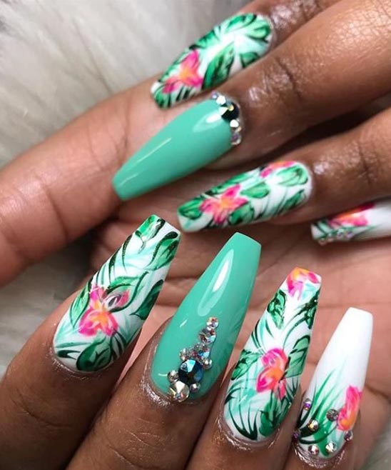 Coffin Shaped Nails Design