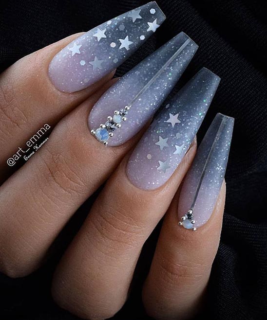 Coffin Shaped Nails Designs Short