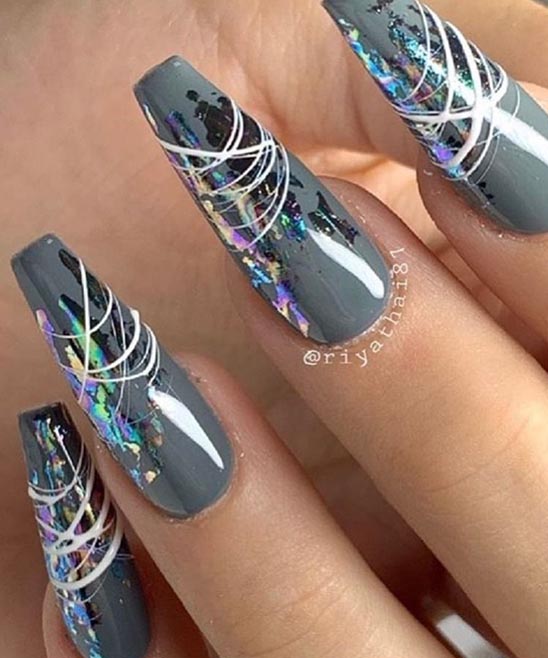 Coffin Shaped Nails Short Butterfly Designs