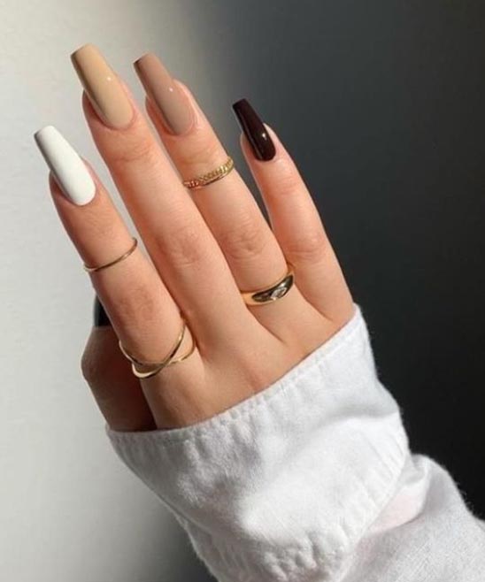 Coffin Shapped Nail Designs