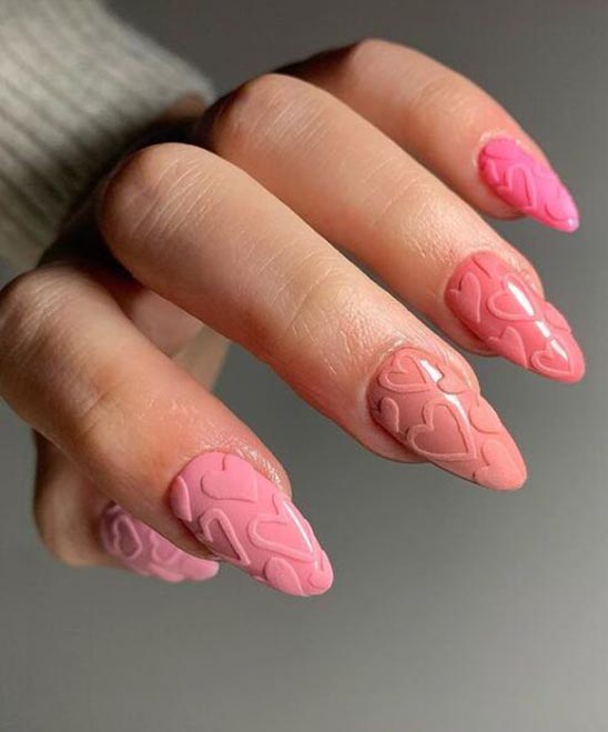 Coffin Valentine's Day Nails