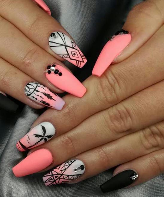 Coffin Yellow Nail Designs