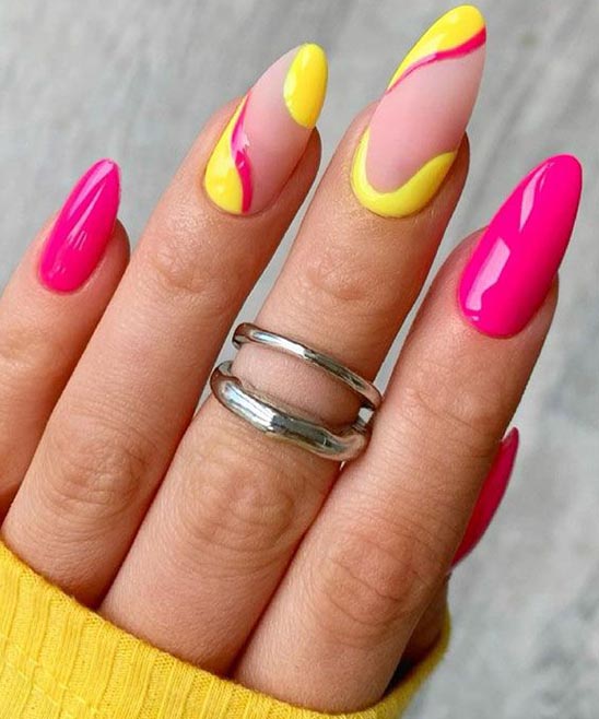 Coffin Yellow Nail Designs