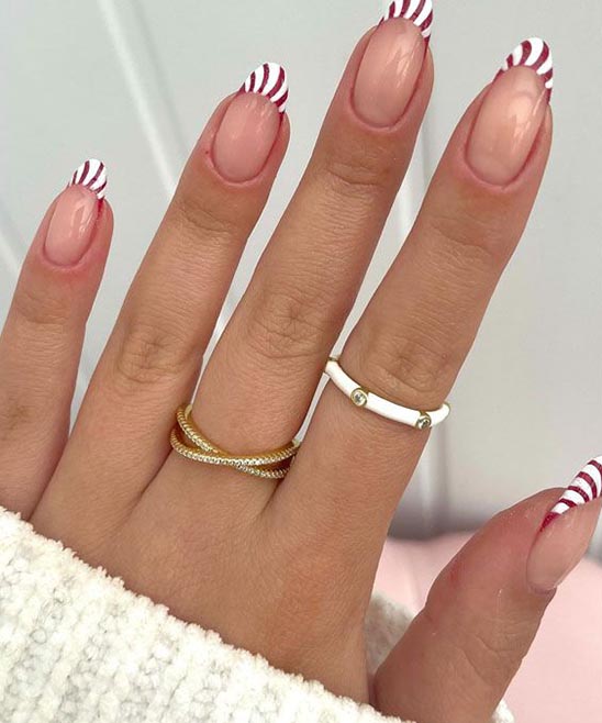 Colored French Tip Nails Christmas