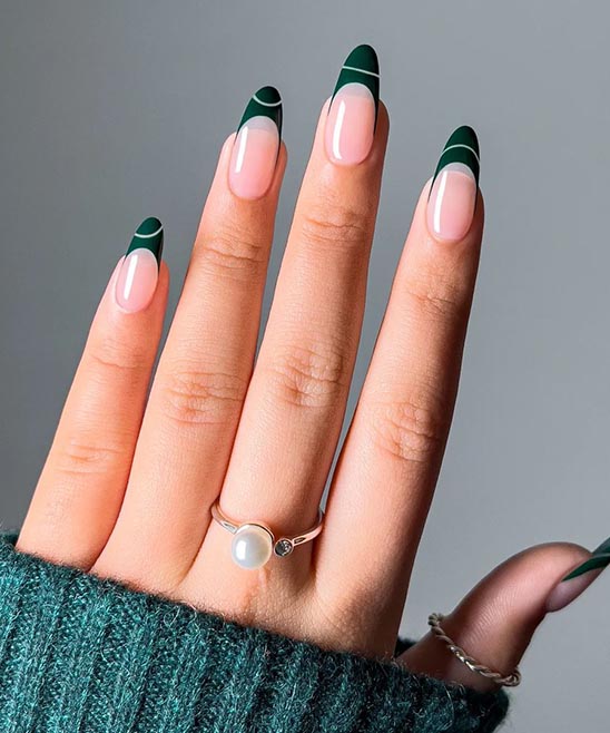 Colour French Tip Nails Oval
