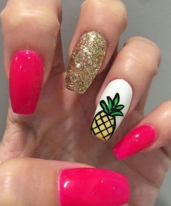 Cool Pineapple Nail Design