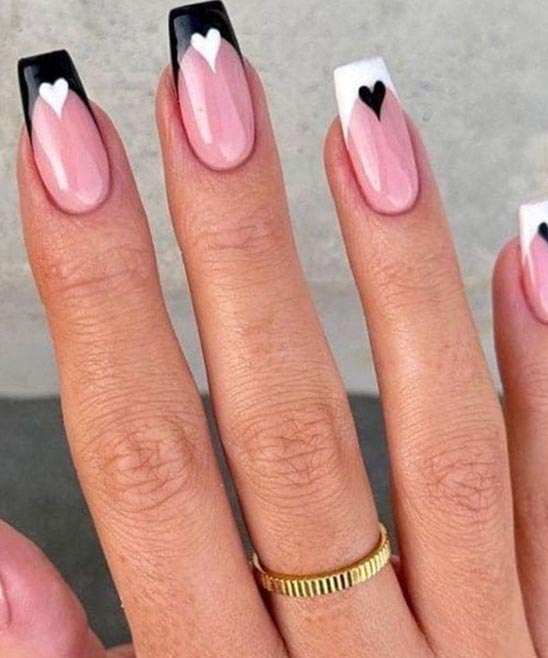 Cute Black Valentines Nails