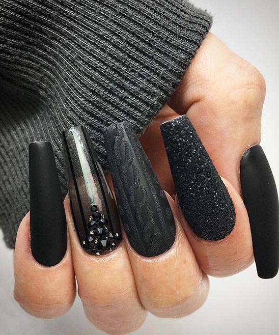 Cute Black Valentines Nails