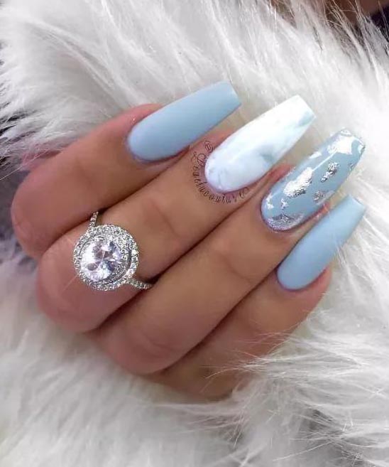 Cute Blue Acrylic Nails