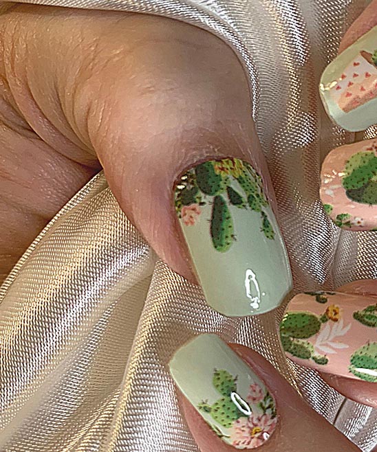 Cute Cactus Nail Art