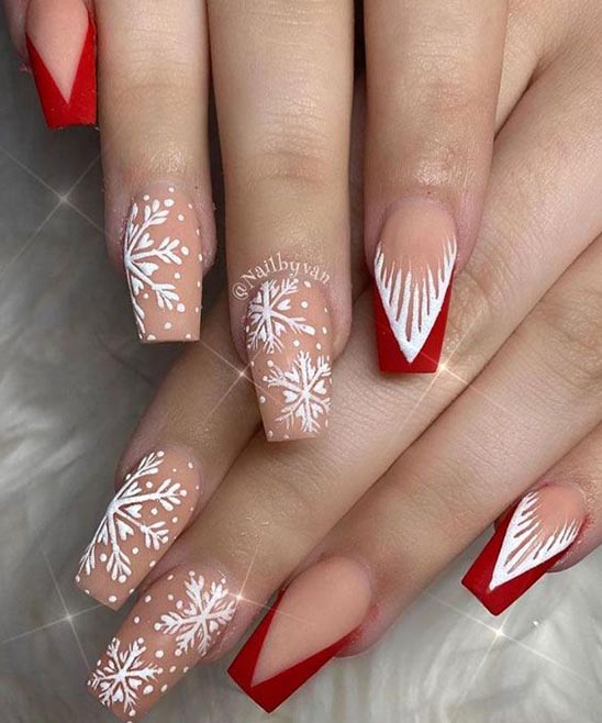 Cute Christmas Nails French Tip