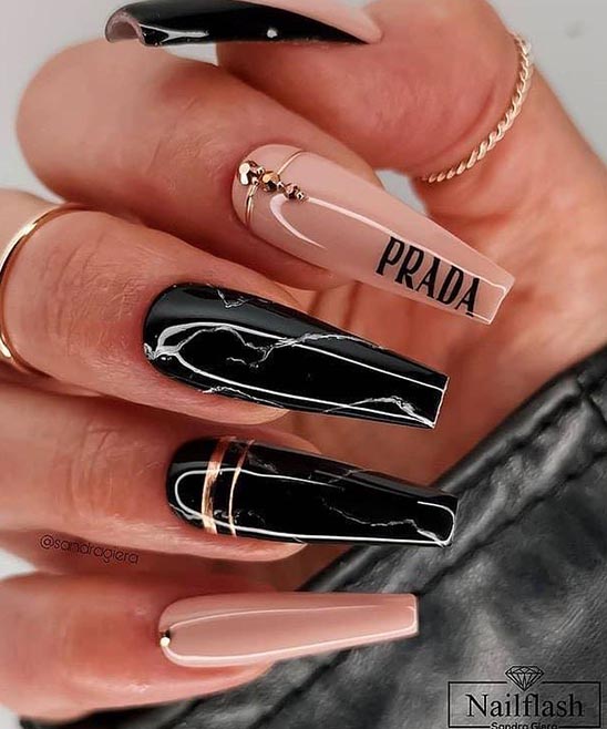 Cute Coffin Shaped Nail Designs