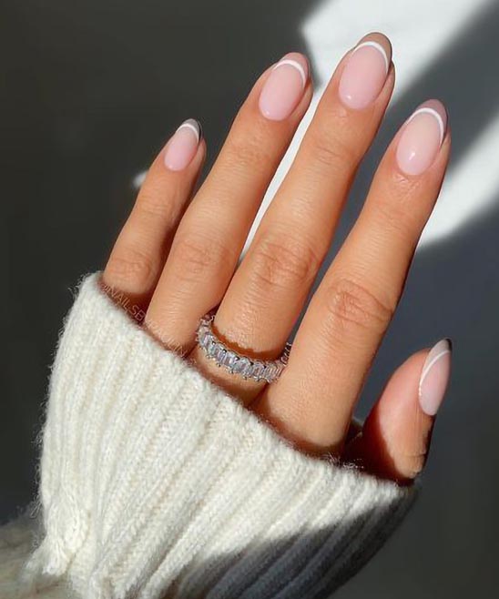 Cute French Tip Christmas Nails