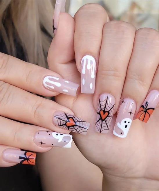 Cute Halloween French Tip Nails