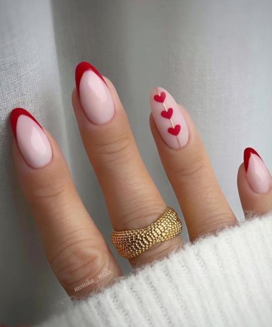 Cute Pink Valentines Day Nails