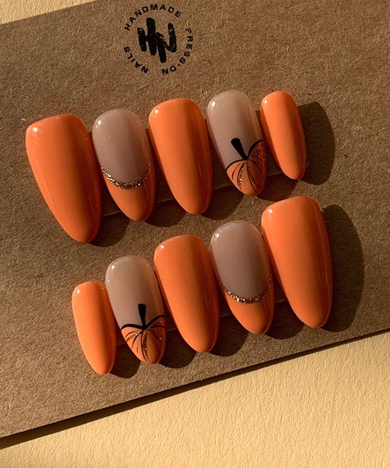Cute Pumpkin Nail Designs
