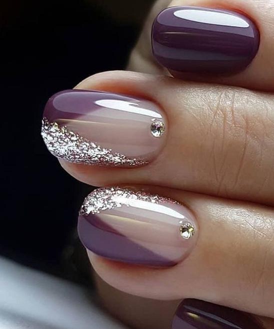 Cute Short Purple Acrylic Nails