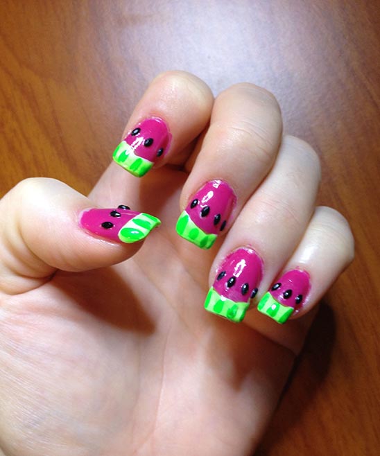 Cute Summer Nails Watermelon