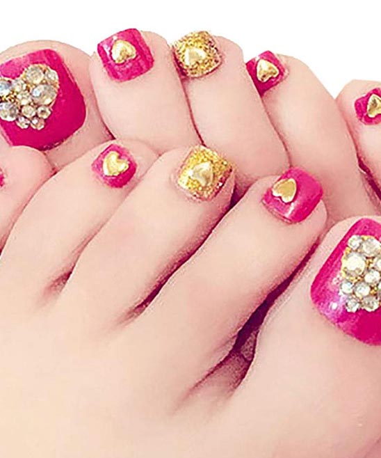 Cute Toe Nail Designs With Rhinestones