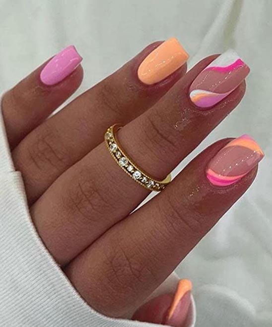 Cute Trendy Short Acrylic Nails