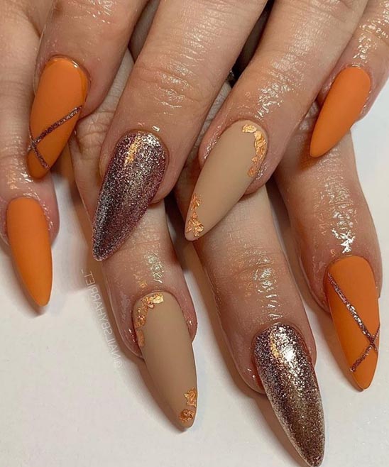 Dark Burnt Orange Nails