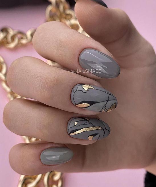 Dark Gray Nail Designs
