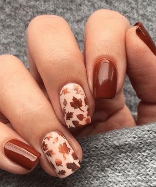 Dark Green Nails Fall