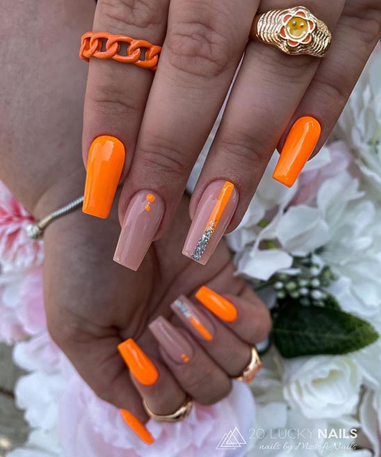 Dark Orange Nails