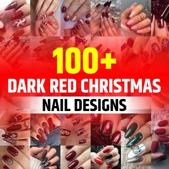 Dark Red Christmas Nails