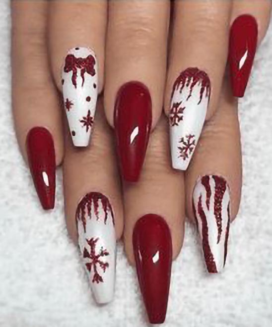 Dark Red Christmas Nails