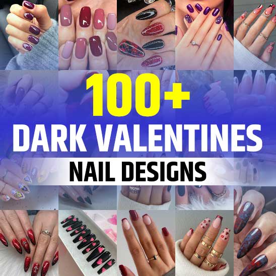 Dark Valentines Nails