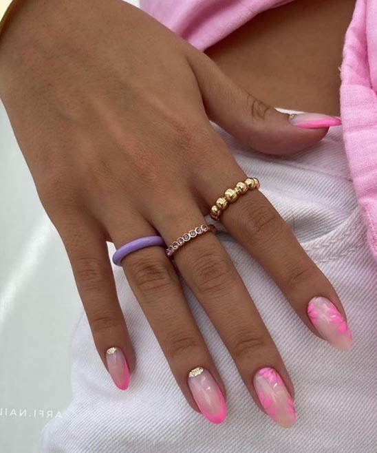 Different Shades of Pink Nails French Tip