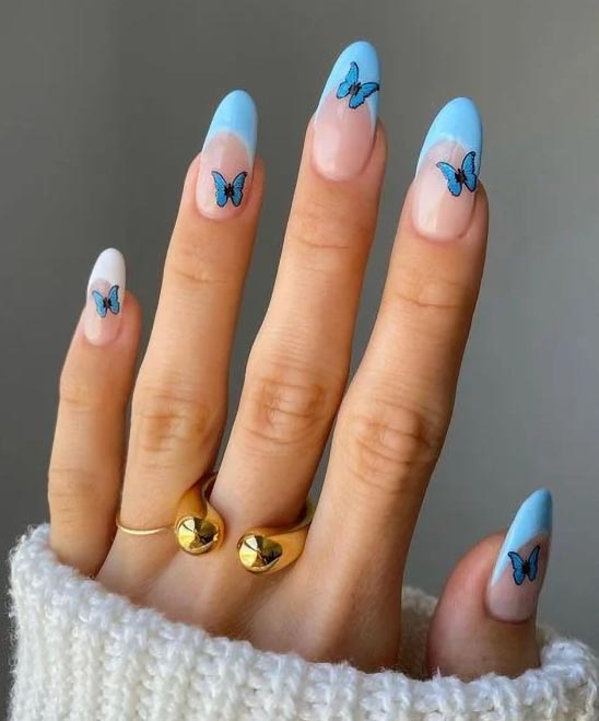 Easy Black and Blue Nail Designs