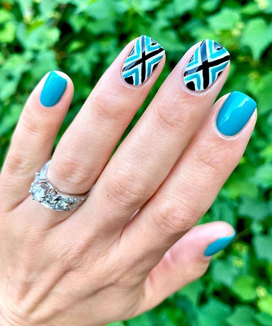 Easy Blue and Black Nail Designs