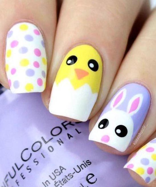 Easy Easter Bunny Nail Art