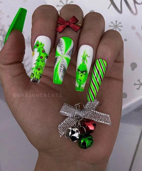 Easy Grinch Nail Designs