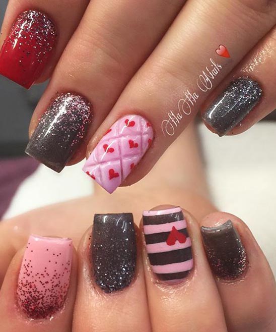 Easy Simple Valentines Day Nails