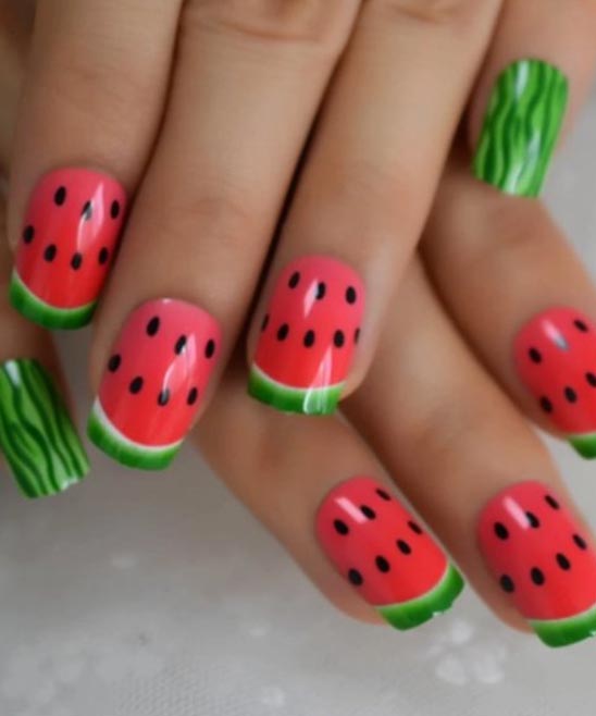 Easy Watermelon Nails
