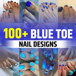 Elegant Blue Toe Nail Designs