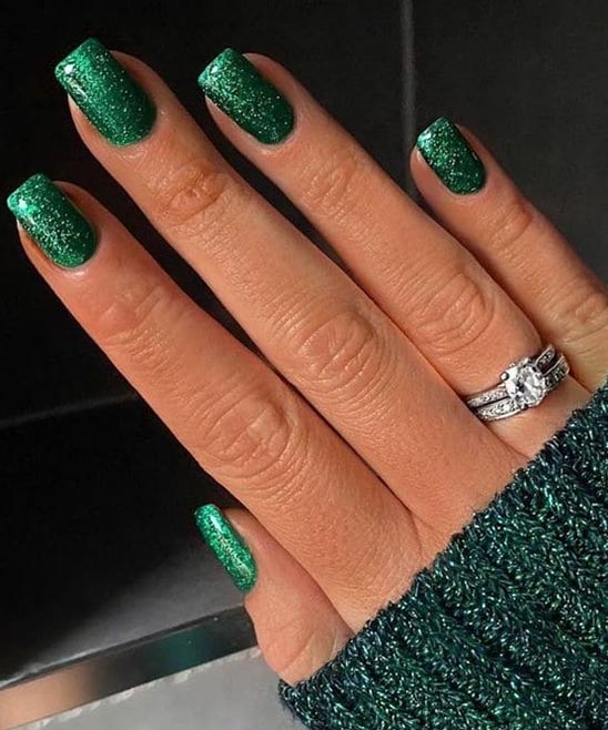 Emerald Green Cat Eye Nails