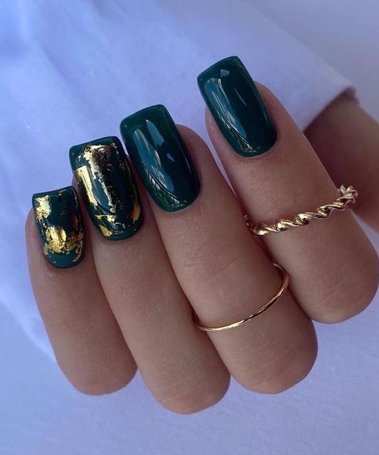 Emerald Green Dip Nails