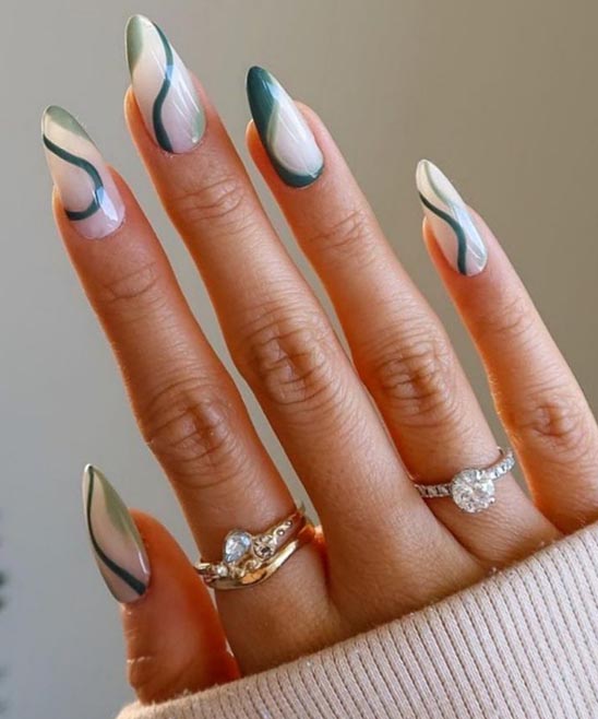 Emerald Green French Nails