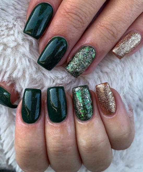 Emerald Green Gel Nails
