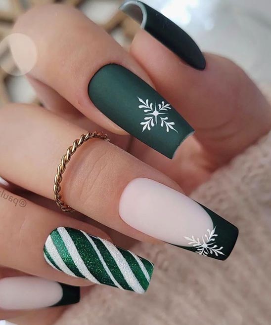 Emerald Green Glitter Nails