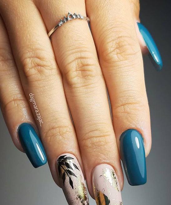 Emerald Green Marble Nails