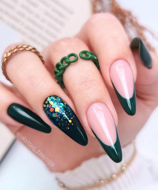 Emerald Green Nails Coffin