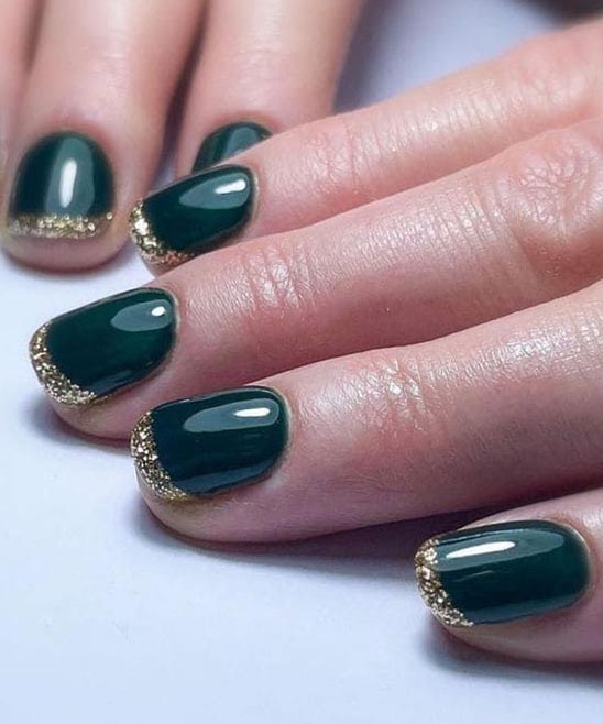 Emerald Green Nails Short