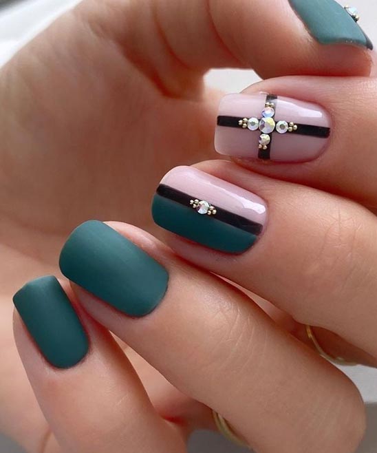 Emerald Green Nails for Prom