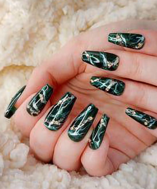 Emerald Green Press on Nails