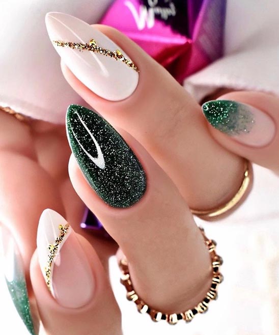 Emerald Green Stiletto Nails